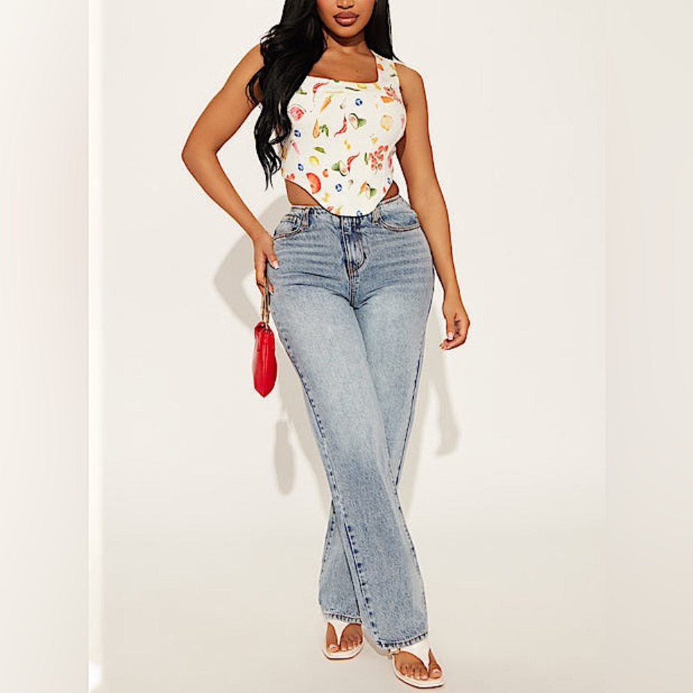 🍑🍓🍒🍌🍎🍊NWT Fruity Corset Top Sz XL🍊🍎🍌🍒🍓🍑 - Picture 6 of 6